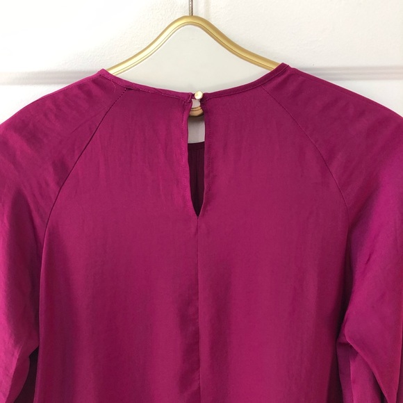 Mossimo High/Low Top in Burgundy w/Peplum Style Bottom & Bell Sleeves - Picture 7 of 11